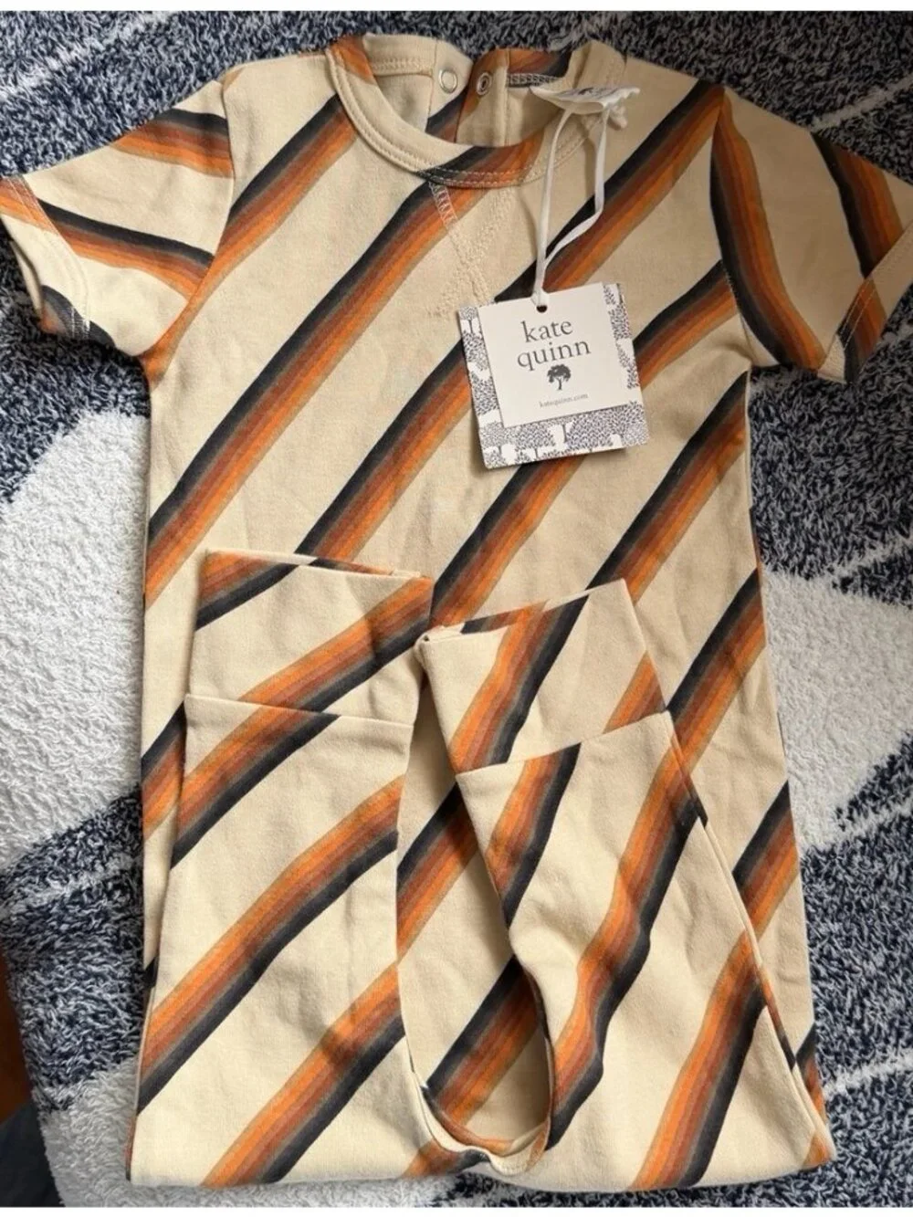 Kate Quinn 70s striped one piece romper. 12-18m